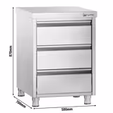 Schubladenschrank PREMIUM mit 3 Schubladen - 500x700mm