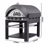 Commercial Gas Pizza Oven – Single Deck - 9x Ø25 cm - Manual Controls - Anthracite - 400 °C Max - with Stand & Nozzles