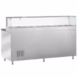 Saladette PREMIUM - 2020mm - 3 porte - con vetrina in vetro per 10x GN 1/3, 1 ripiano - piano di lavoro in granito