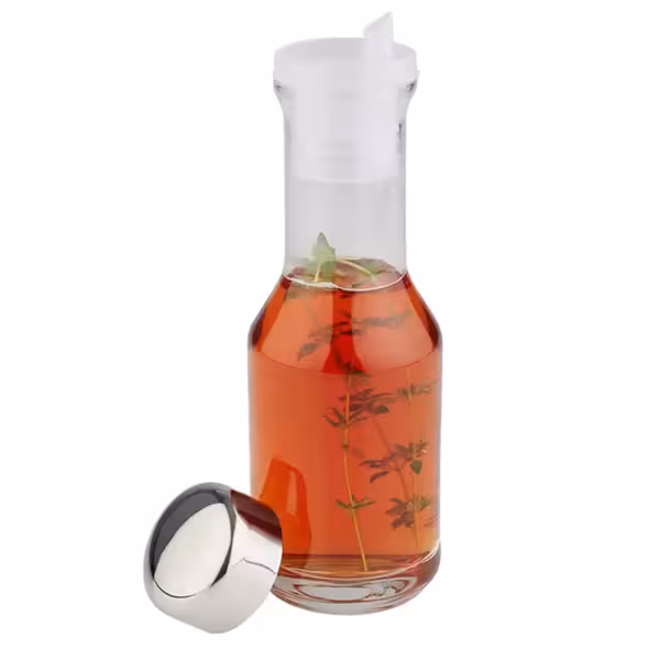 (6 pz) Menage - 2 pezzi - Altezza:185mm - 200ml - contenitore in vetro | coperchio in acciaio inox