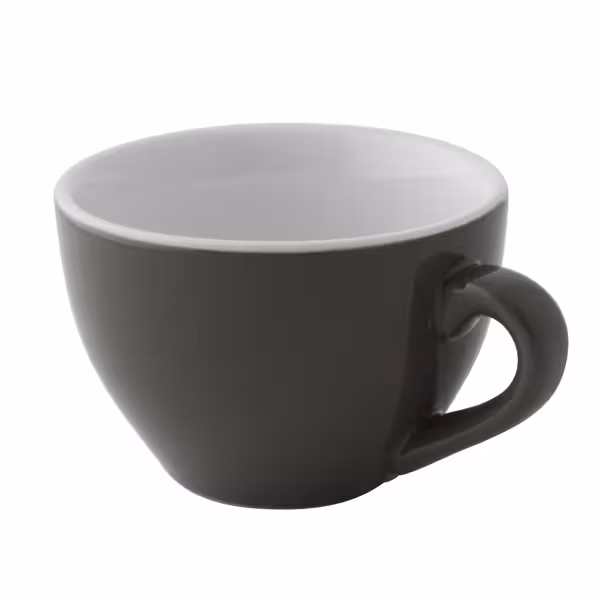 (6 szt.) COLORS - Filiżanka do cappuccino - 180ml - Szary - Porcelana - sztaplowana