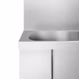 Handspoelbak - Roestvrij staal - met kniebediening (koud & warm water aansluiting)