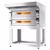 (2×) Commercial Double-Deck Electric Pizza Oven Manual ANTONIO – 4+4 Ø33 cm each - 400°C - 17.6 kW - Hood & Stand