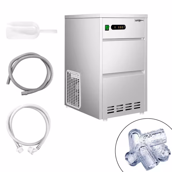 Máquina de cubitos de hielo - Cilíndrico hueco - 24kg/24h - Refrigeración por aire - incl. depósito para hielo