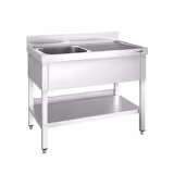 Stol za sudoper PREMIUM - 1000x600 mm - Sa donjom pločom & 1 sudoper na lijevoj strani 