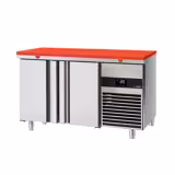 Commercial Counter Fridge PREMIUM - 1400x700mm - with 2 doors - incl. cutting board red - capacity 281 litres