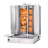 Gas Doner Kebab Grill (Shawarma/Gyros) - 8 Burner - up to 100kg - 32.5kW - incl. 2 splash guards & 2 double doors
