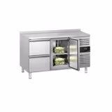 Tavolo refrigerato ECO - 1360x700mm - Ventilata - 282 L - con 1 porta battenti - con 2 cassetti - Alzatina