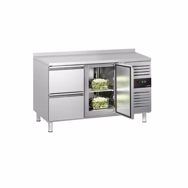 Commercial Counter Fridge ECO - 1360x700mm - with 1 door - 2 drawers [GN 1/1] - with upstand