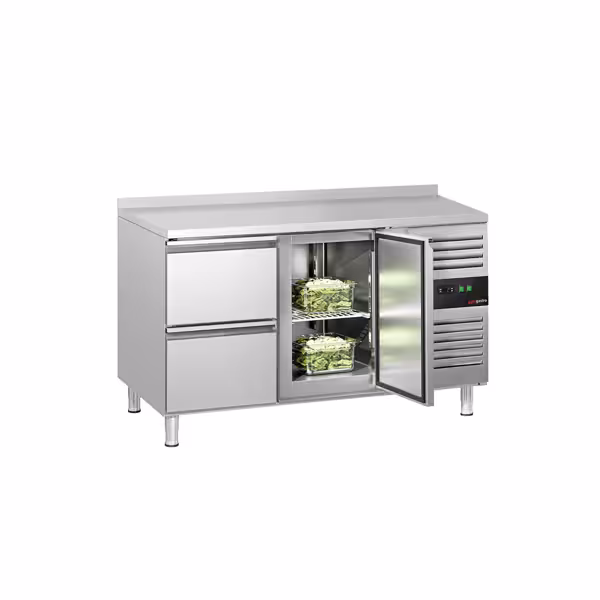 Commercial Counter Fridge ECO - 1360x700mm - with 1 door - 2 drawers [GN 1/1] - with upstand