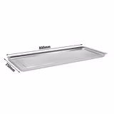 Ausstell-/Auslageblech - Edelstahl - mit Rand - 820x270x40mm