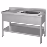 Plonge en inox ECO - 1600x700mm - avec étagère basse - 1 bac à droite