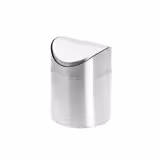 (6 pz) Pattumiera da tavolo - 0,70 litri - 100x100x130mm - con coperchio basculante, chiusura a baionetta - Acciaio inox AISI 304