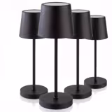 (4 kpl) Pöytävalaisin - MERLE MINI - himmennettävä 3 tasossa - Ø 110 mm - musta