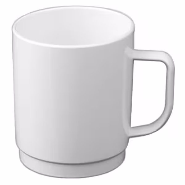 (50 Pezzi) Tazza in Policarbonato - Bianca - 250 ml - Antiurto