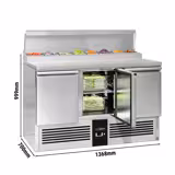 Commercial Saladette Prep Counter Mini PREMIUM - 1368x700mm - 3 Doors - for 8x GN 1/6