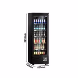 Witryna chłodnicza naścienna  - 630 mm - 443 litry - z oświetleniem LED, izolowanymi szklanymi drzwiami i 5 półkami	