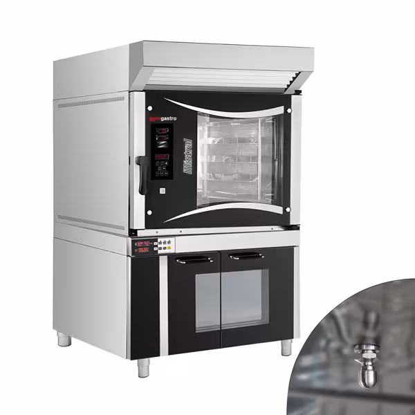 Bakkerij elektrische combisteamer - Digitaal - 5x EN 800x400 - incl. afzuigkap, rijskast & wassysteem