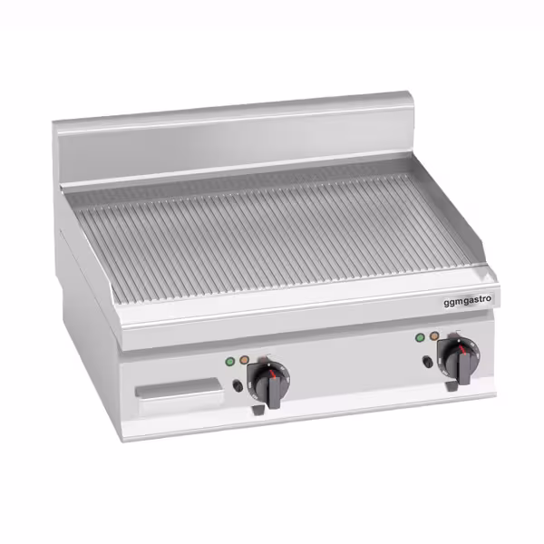 Elektrische bakplaat - 8kW - Geribbeld - Bakoppervlak: 596x430mm