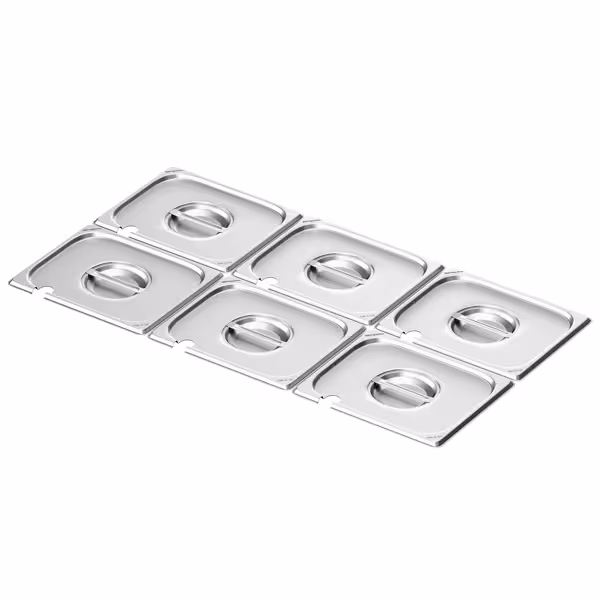 (6 Stück) Edelstahl-Deckel GN 1/2 - mit Löffelaussparung