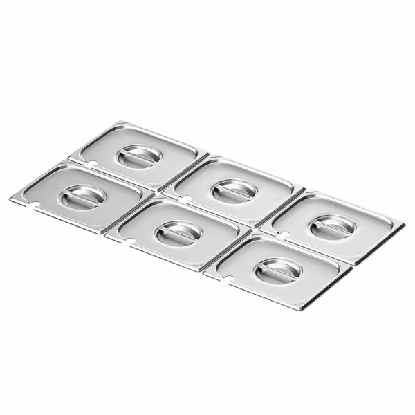 (6 stuks) RVS deksel GN 1/2 - met lepeluitsparing