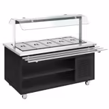 Buffetwagen kalt DANZIG - 1900mm - für 5x GN 1/1 - mit Tablettrutsche - Schwarz