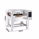 Electric Conveyor Pizza Oven - 1400x2000mm (55"x79") - Touchscreen Controls - Belt width: 650mm (26") - up to 350°C - incl. Base frame & Wheels