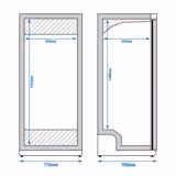 Réfrigérateur de stockage inox ECO – 600 litres – avec 1 porte – intérieur de la porte en plastique