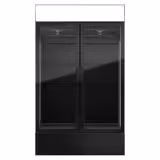 (4 pcs) Commercial Upright Glass Door Display Fridge with Illuminated Canopy - 4800mm - 4800 Litres - with 8 hinged glass doors - LED lighting - Black - Temperature range 1 to 10 °C