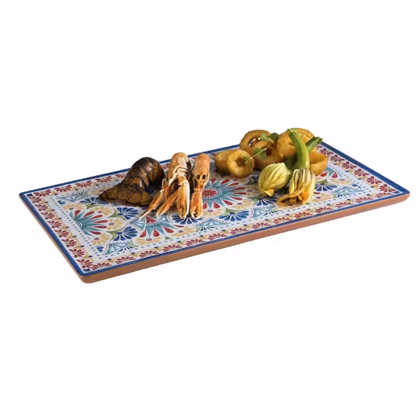 (6 szt.) Taca GN 1/1 do serwowania - ARABESQUE - melamina - 530x325mm - Wysokość: 20mm - Terrakotta