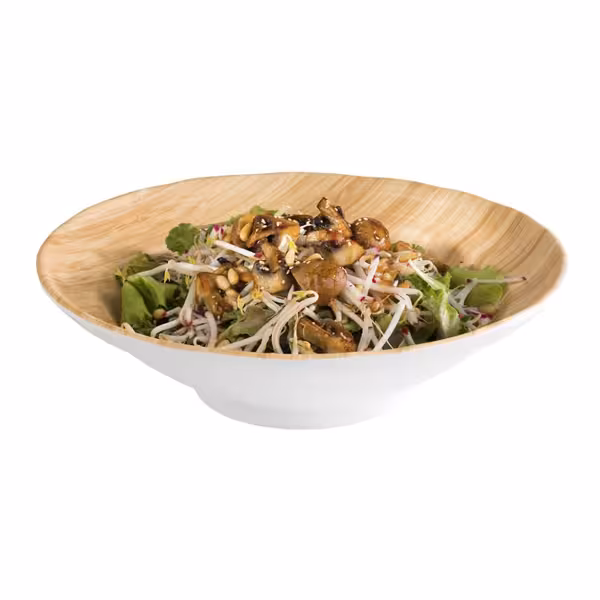 (6 st) Skål - BAMBOO - melamin - 2 l - Ø 305 mm - stapelbar - vit, beige