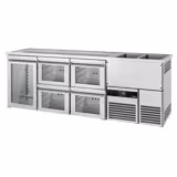 Banco Spillatura Birra PREMIUM - 2500x700mm - 1 Porta in vetro & 4 Cassetti in vetro