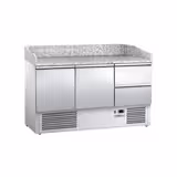 Table réfrigérée pour pizza ECO - 1400 x 700 mm - avec 2 portes & 2 tiroirs