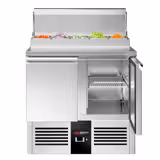 Commercial Saladette Prep Counter PREMIUM - 900x700mm - 2 Doors - for 5x GN 1/6