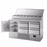 Saladette refrigerata professionale - 1460x700mm - 1 porta e 4 cassetti - per 8x GN 1/4 vaschette