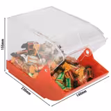 (6 stuks) Voorraadbak - met deksel - 140x230mm - polypropyleen - rood - stapelbaar