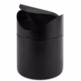 (6 pcs) Table top bin - Swing bin - 1.2L - 120x120x170mm - with removable swing lid; bayonet closure - Black - Stainless steel
