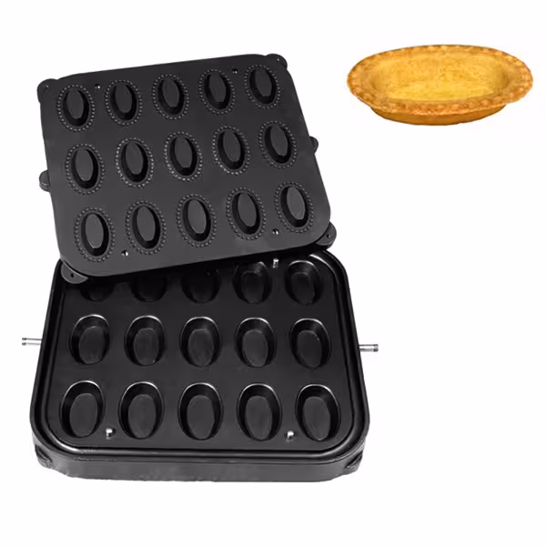 Platen voor tartelette-machine TMPIC - vorm: 15x ovaal - 79x52mm