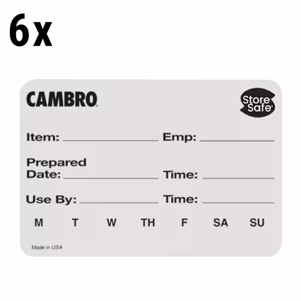 (6 pcs) CAMBRO | StoreSafe Rotational Labels - 250 Labels per Roll