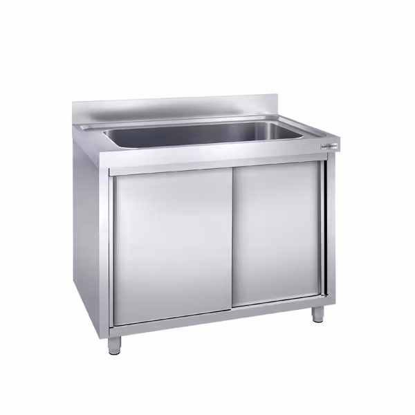 Mueble fregadero para ollas de acero Inox. - 1,0 m - 1 fregadero L 80 x B 40 x T 35 cm
