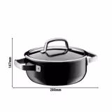 WMF | Fusiontec Mineral – Cocotte – Ø 200 mm – 2,4 litres – avec couvercle en verre – Noir