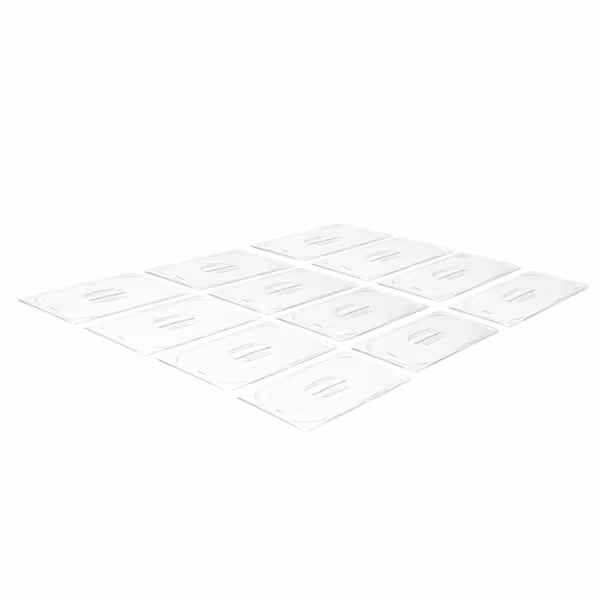 (12 pcs) Polycarbonate Lid GN 1/1 - Clear - 530x325x27 mm