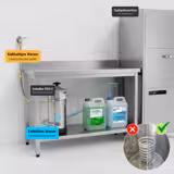 Mașină de spălat oale profesională cu pereți dubli - cu încărcare frontală - coș 570x620 mm - control digital - 11,35 kW - cu pompă pompă detergent & pompă pompă clătire