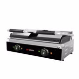 Commercial Contact Grill - Heavy Duty Panini Press - 3.6kW - plates: ribbed top & bottom - grill area: 480x230mm