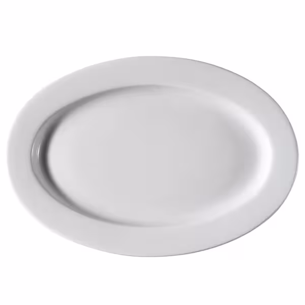 (12 stuks) PERA Weiß - bord - ovaal - porselein - 350x350mm - wit