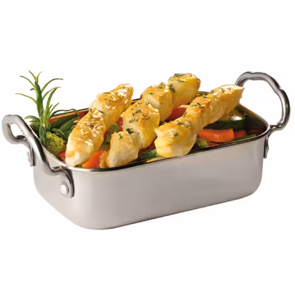 (6 bucăți) Tavă de servire MinI - SNACKHOLDER - oțel inoxidabil - 0,5 litri - 145x95mm