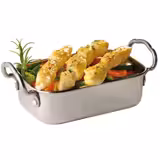 (6 قطع) مقلاة تقديم صغيرة من حديد الزهر - SNACKHOLDER - 6-قطعة - ستانلس ستيل - 0.5 L - 175x95mm