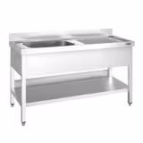 Spültisch PREMIUM - 1400x700mm - mit Grundboden - mit 1 Becken links