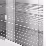 Warmhalteschrank für Speisen - 2 kW - mit Glasschiebetür, geschlossener Rückwand & 4 Ablagen