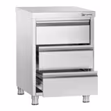خزانة أدراج PREMIUM - ستانلس ستيل 304 - مع 3 أدراج - 500x700 mm